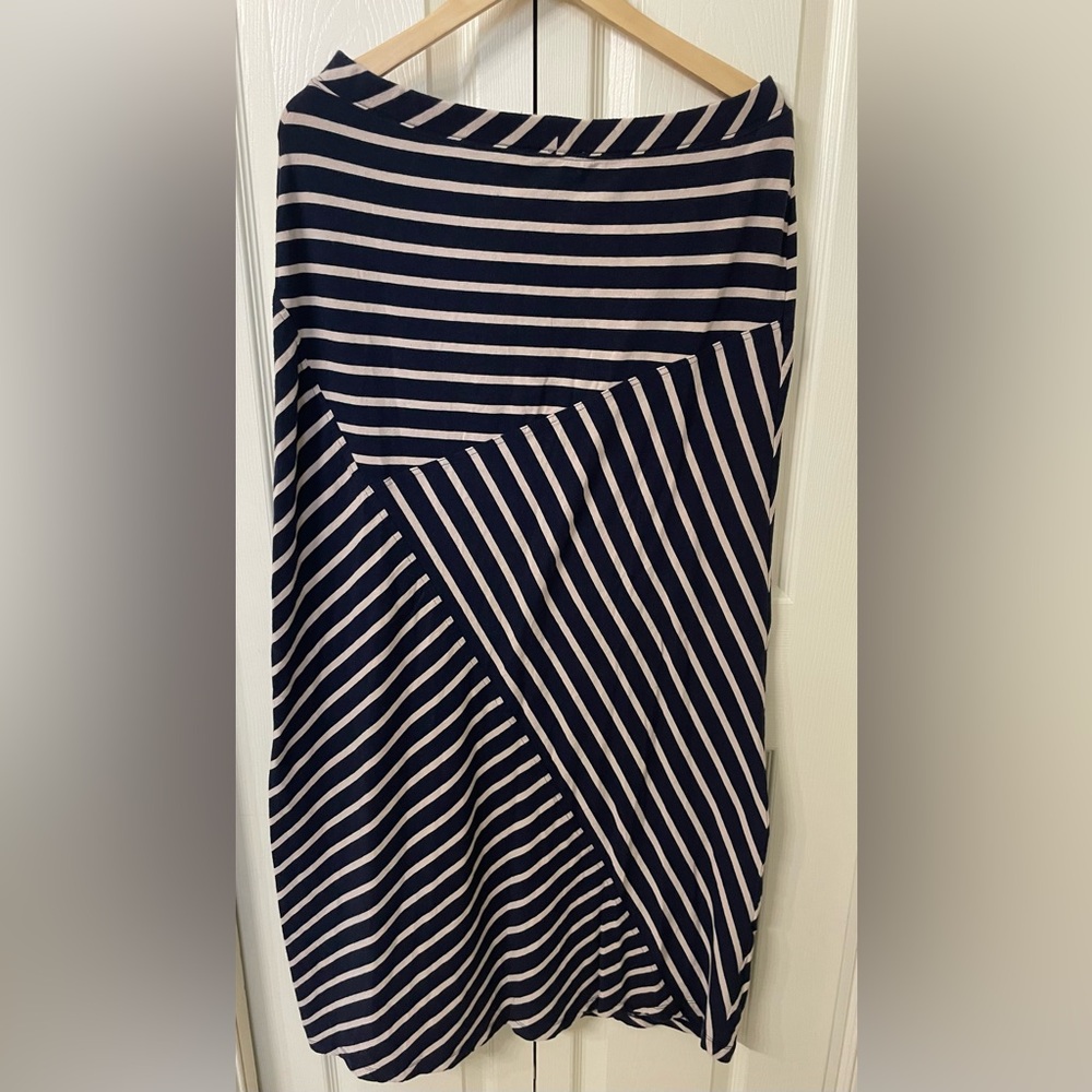 Jones New York Maxi Skirt Navy Blue/Cream (M) - Picture 2 of 4